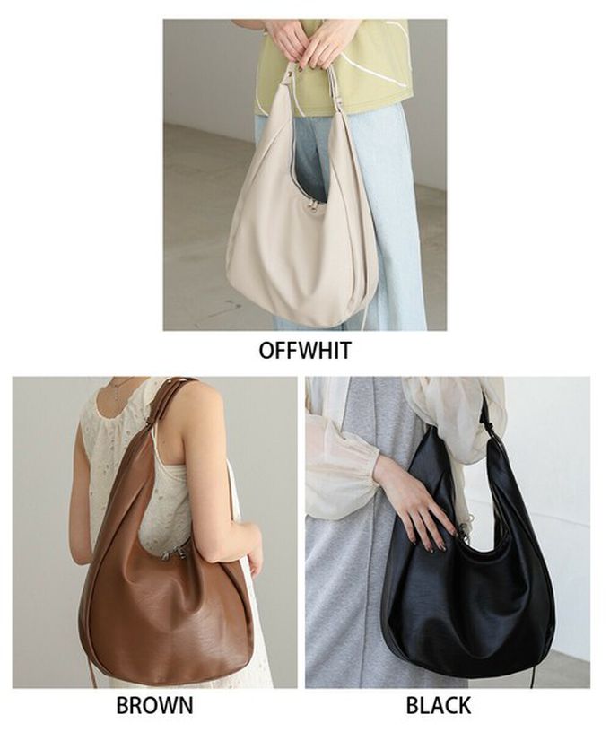 日本 Bab - 俐落雙拉鍊彎月形質感肩背包-咖啡