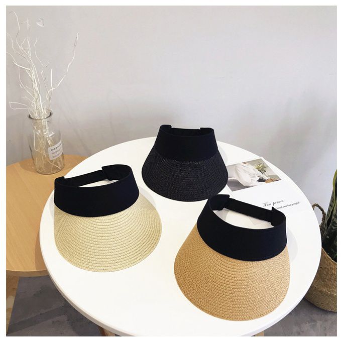 大帽沿空頂遮陽帽-卡其 (56-58cm)