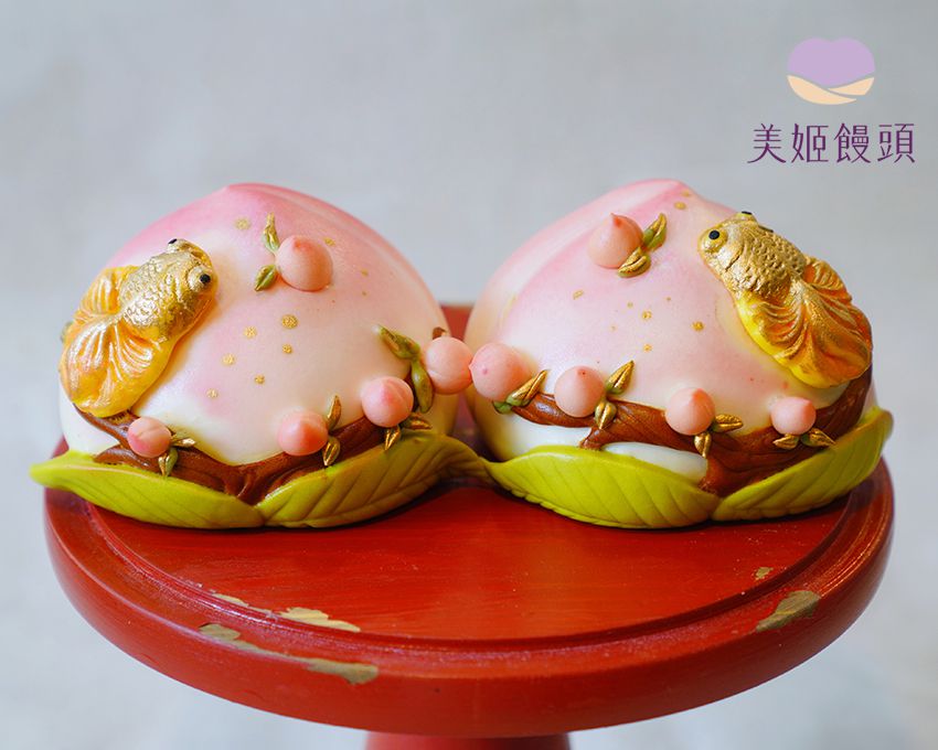 美姬饅頭 - 福壽雙全極品壽桃-2入-360g/顆
