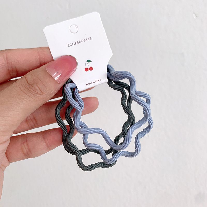 波浪造型兒童髮圈4入組-咖啡色