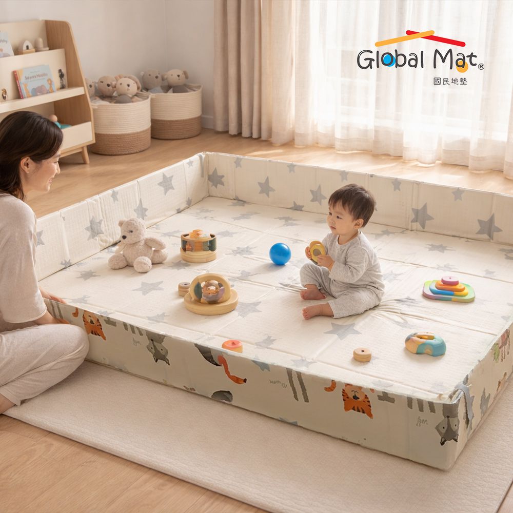 【Global mat】國民地墊 XPE 輕量小方塊摺疊地墊 | 立體球池遊戲墊 - F1 (180 x 150 cm)
