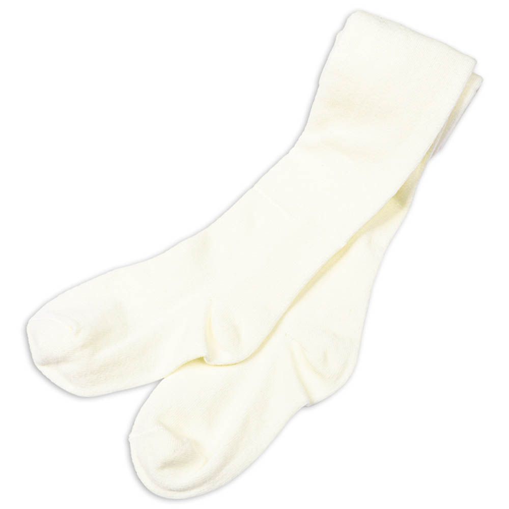 褲襪-素面-米白色