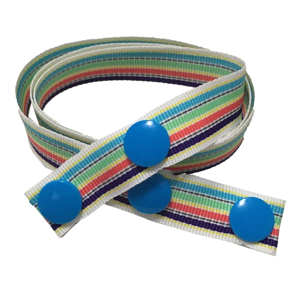 幼童款口罩掛繩-寬版織帶-新粉彩線條 (45cm)
