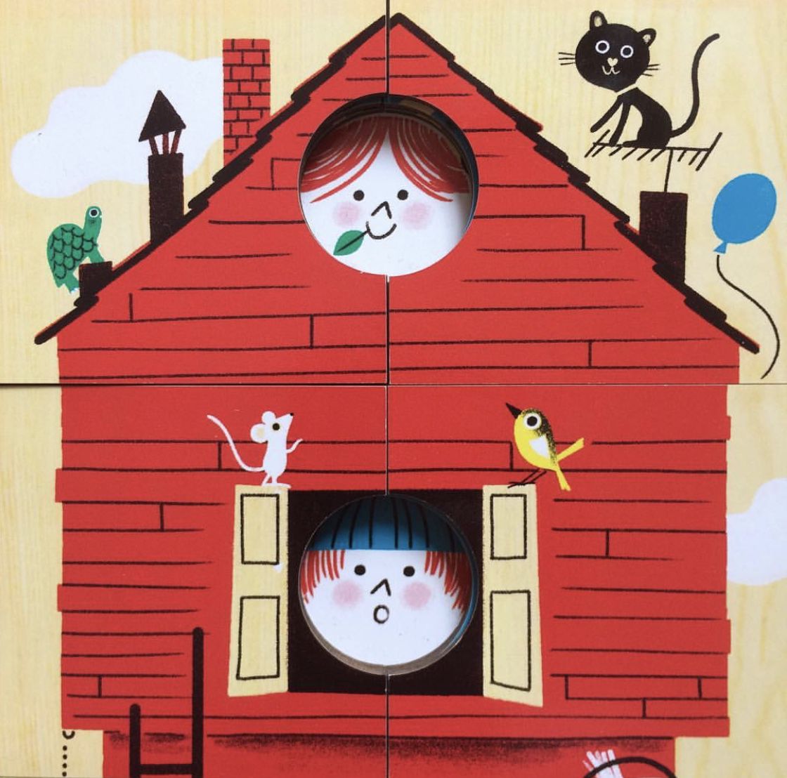 Moulin Roty - 多層拼圖-可愛的家