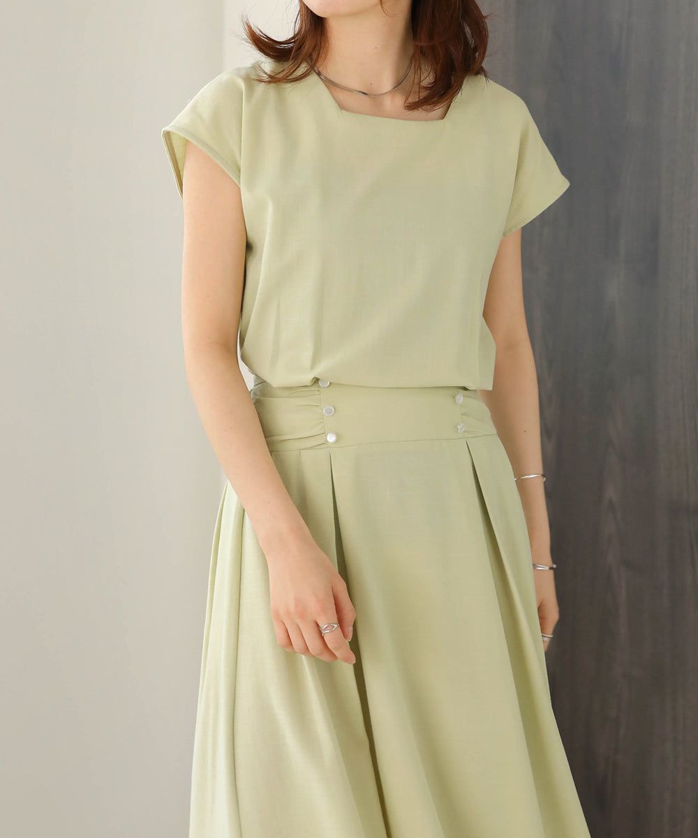 日本 Bab - 顯瘦剪裁收腰法式袖洋裝-石墨灰