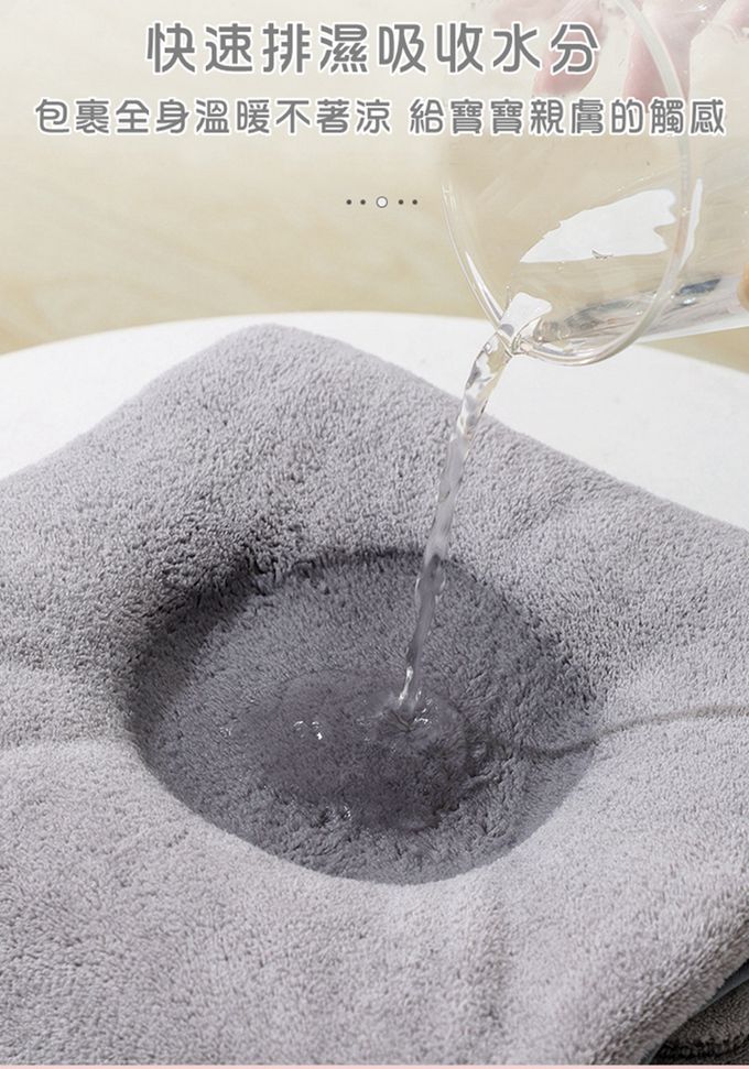 Vanibaby - 【Vanibaby】連帽嬰兒浴巾 動物造型 吸水珊瑚絨-灰象