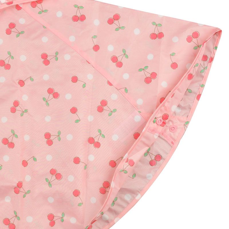 akachan honpo - 短斗篷式雨衣-櫻桃-粉紅色 (80~95cm)