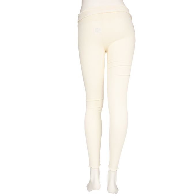 akachan honpo - 彈性羅紋內搭褲-木耳邊褲腳-米白色