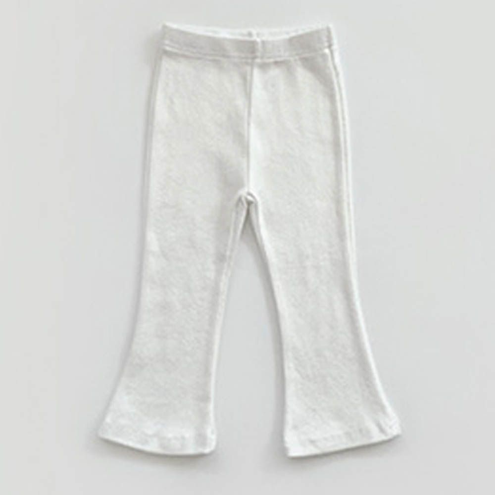 W.S.B. 鬆緊腰極簡小喇叭內搭褲-白