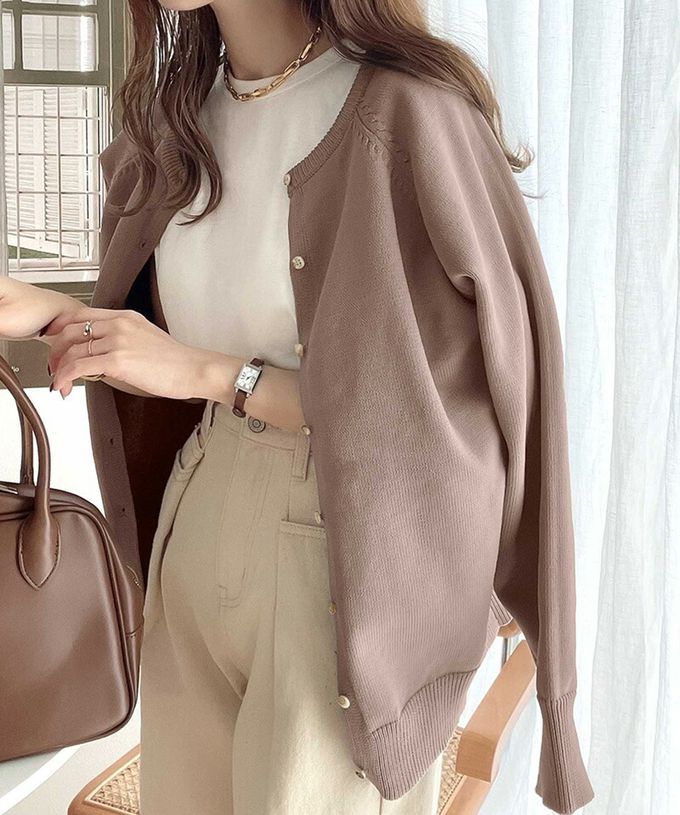 日本 Classical Elf - [必收款] 2WAY輕量百搭薄針織外套-米杏