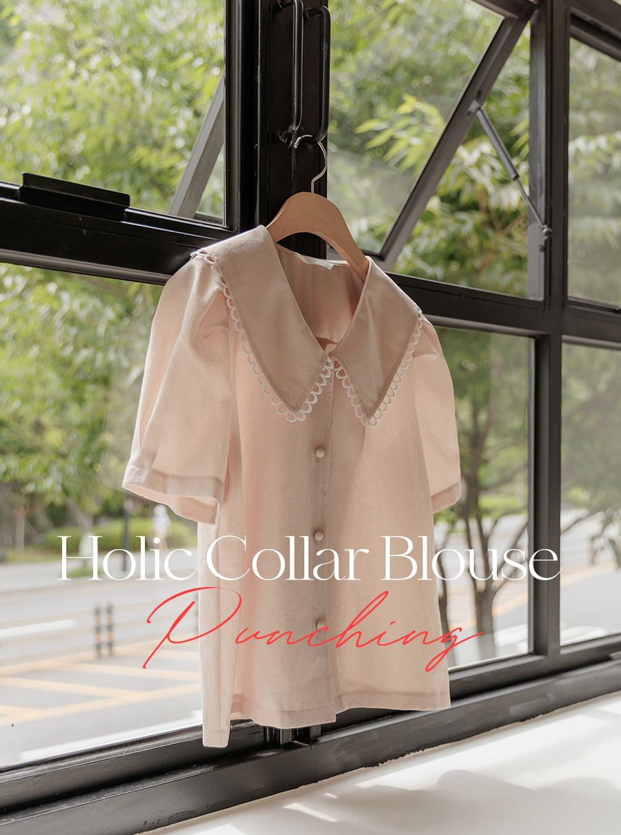 韓國 Urbantheroom - 氣質翻領公主縮袖襯衫-裸杏 (Free)