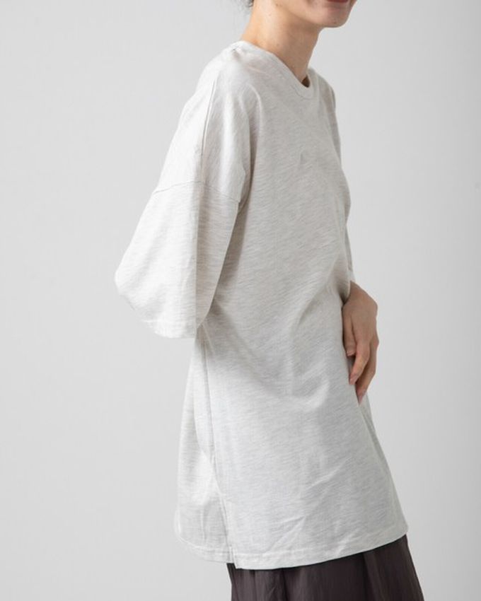 日本 gleam - 幽靈熱狗美式印花寬大風短袖T恤-燕麥灰