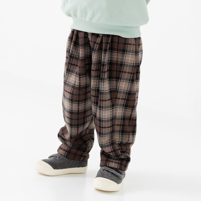 日本 Chil2 - 裏起毛寬鬆版型長褲-豹紋-白