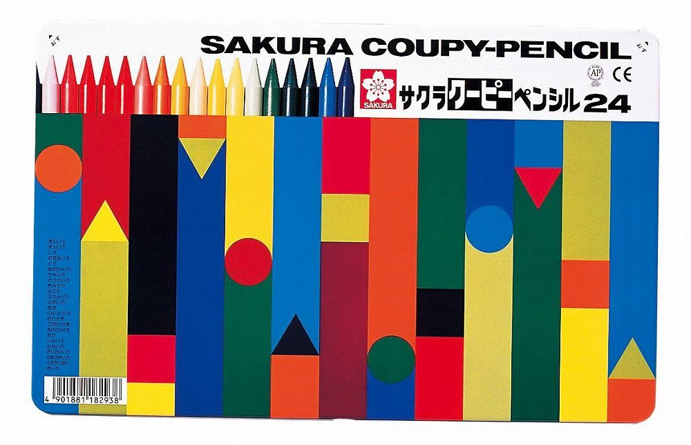 日本文具代購 - SAKURA 日本製蠟筆組(附削鉛筆器/橡皮擦)-24色
