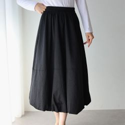 日本 BLUE EAST - 柔軟輕盈感立體澎澎氣球長裙-黑