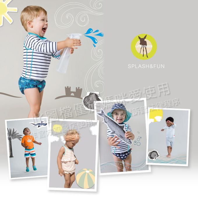 德國 Lassig - 嬰幼兒抗UV短袖連身式泳裝-藏青藍企鵝