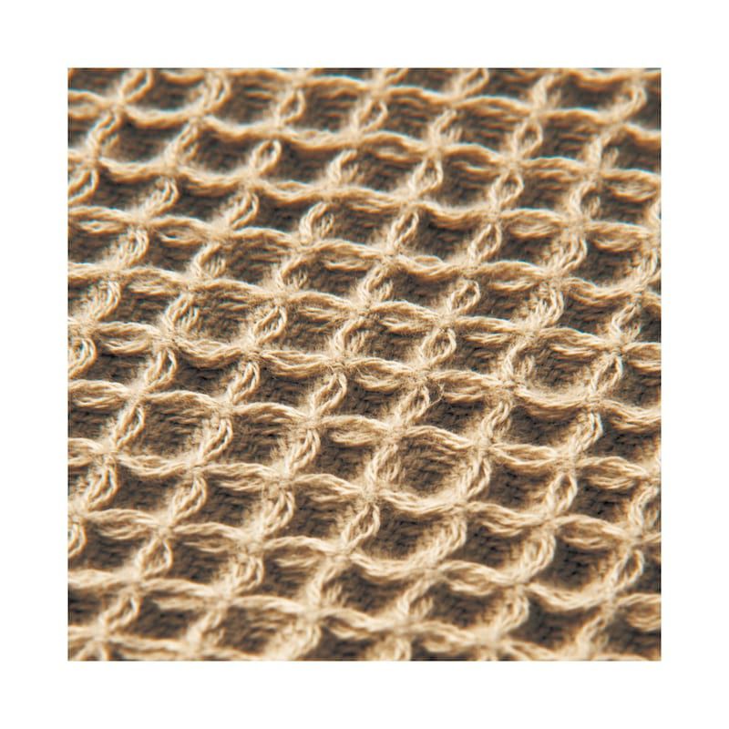 日本千趣會 - 100%棉 鬆餅紋速乾可吊掛擦手巾-淺卡其 (22x70cm)