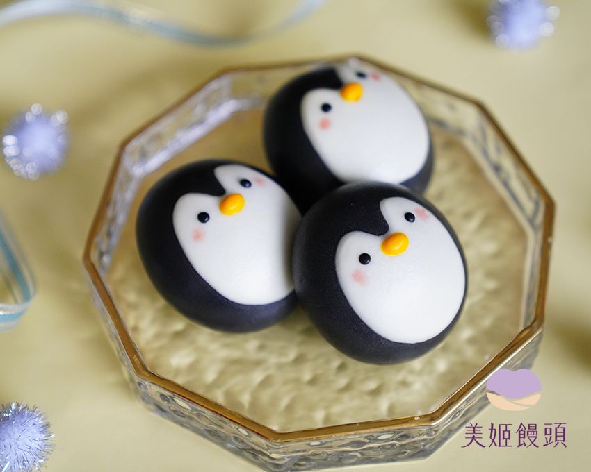 美姬饅頭 - 小企鵝暖手寶鮮乳造型饅頭 (6入)-35g/顆