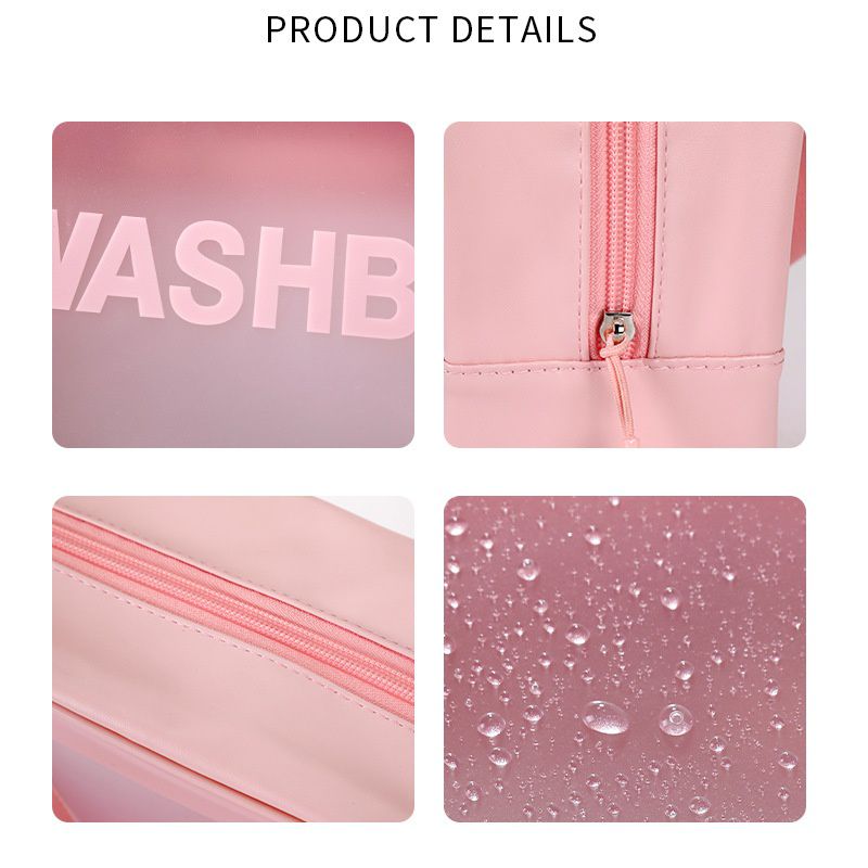 半透明磨砂防水化妝包-白色