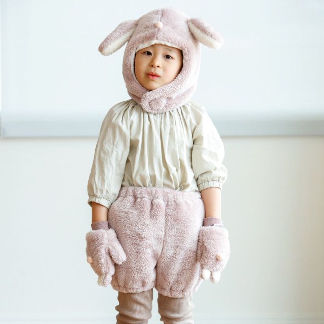 日本 BISQUE - 動物造型超柔軟保暖圍脖帽-恐龍-灰藍