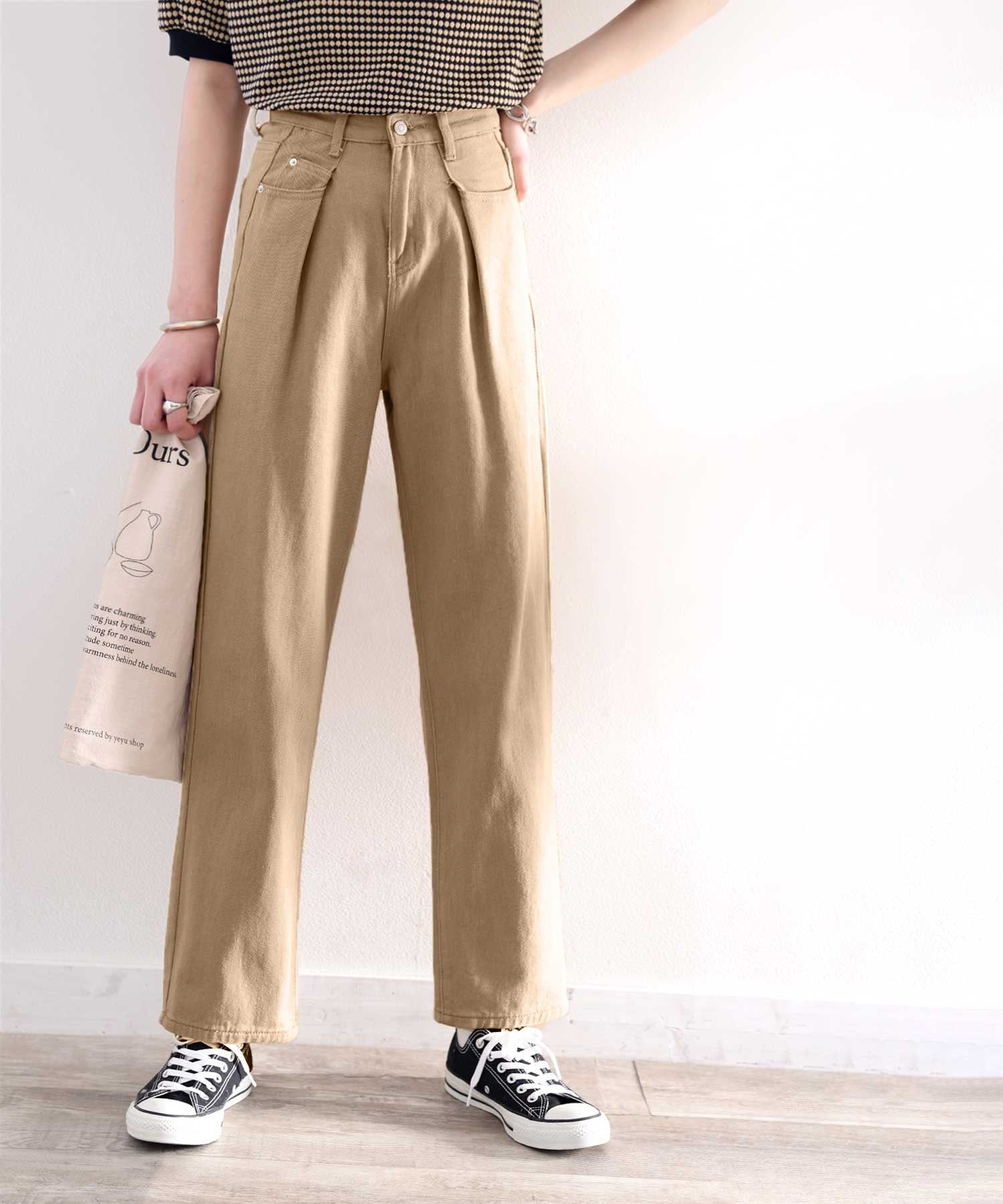 日本 Classical Elf - [熱銷NO.1]  舒適顯瘦打褶長褲-黑