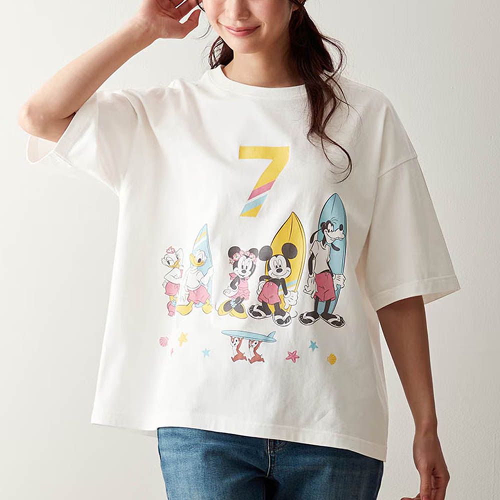 純棉迪士尼印花短袖上衣(大人)-數字7