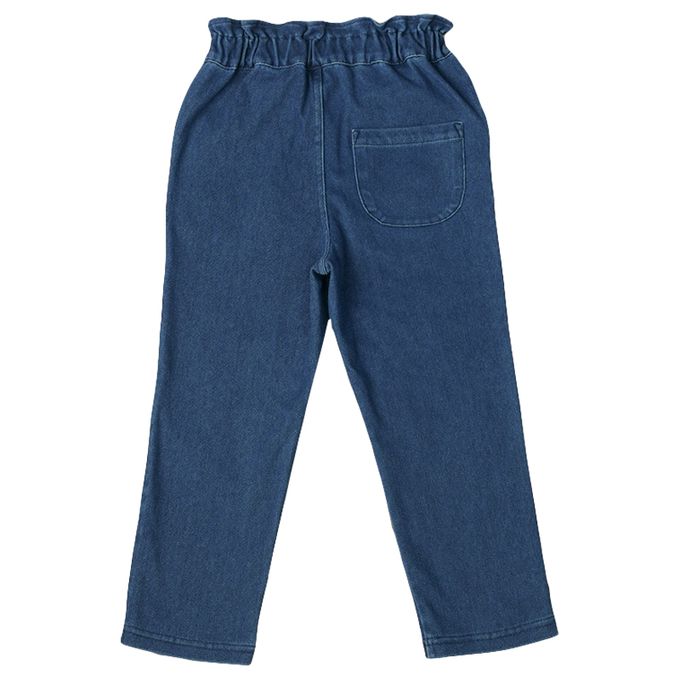 akachan honpo - 10分褲-口袋荷葉邊-深藍色