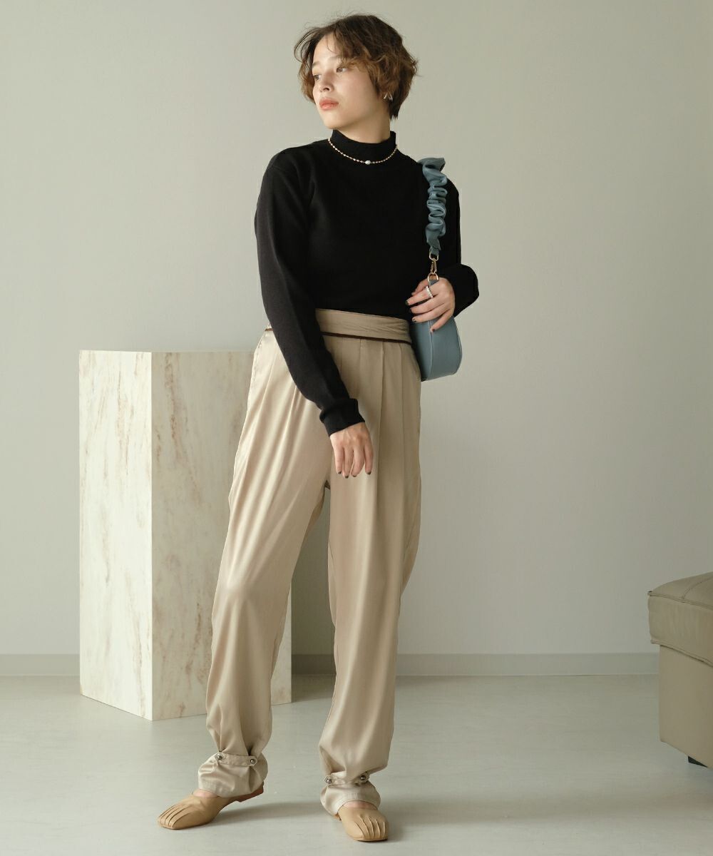 日本 Bou Jeloud - 小高領柔軟針織上衣-薄荷