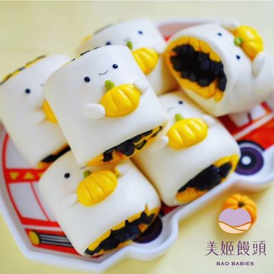 美姬饅頭 - 萬聖節鮮乳造型銀絲卷-50g*6顆