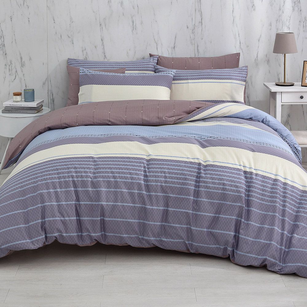 雙人特大床包枕套組 100%精梳棉 純棉-查恩