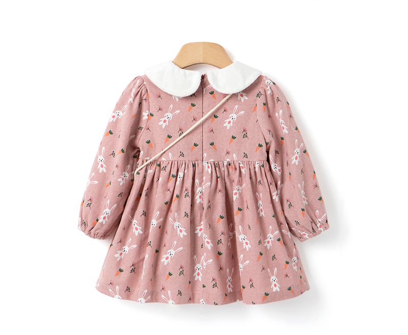 韓國 OZKIZ - (內磨毛,附包包)小兔好朋友洋裝