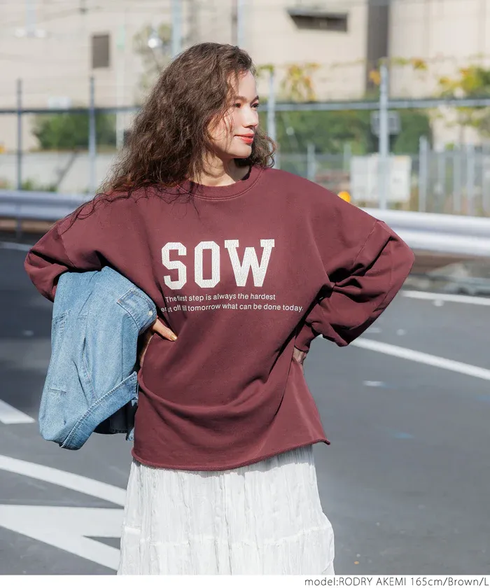 日本 COCA - 定番美式復古LOGO大學T-大人-肉桂棕