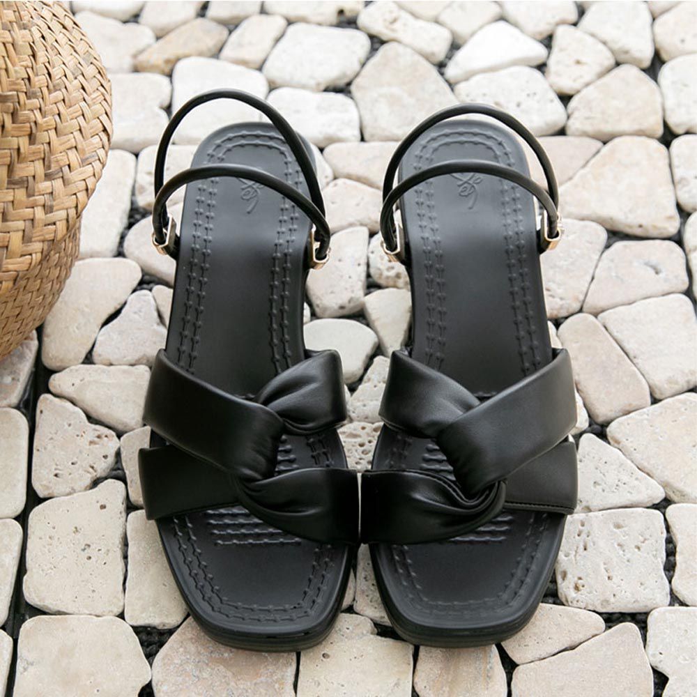 韓國 PINKELEPHANT - 防水防滑輕量厚底涼鞋(5cm)-黑