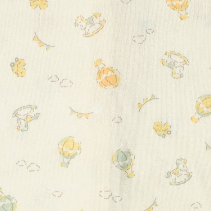 akachan honpo - 短袖速乾包屁衣2件組-前開式 氣球-黃色