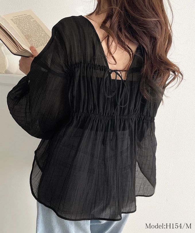 日本 Classical Elf - 浪漫優美透膚2way長袖罩衫-白