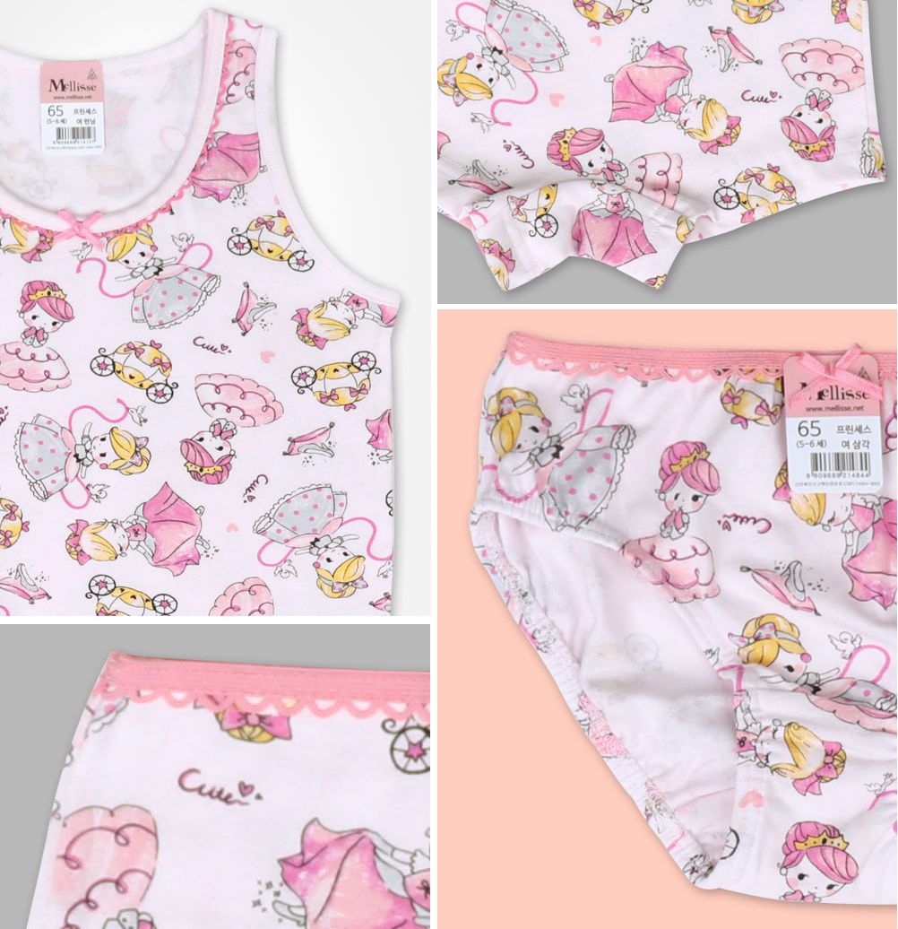韓國 Mellisse - 純棉三角褲(女寶)-灰姑娘