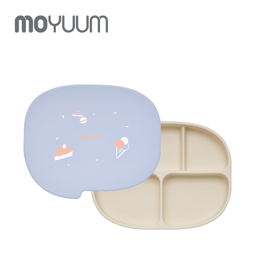 韓國 Moyuum - 白金矽膠吸盤式餐盤盒 對話框系列-薰衣草下午茶