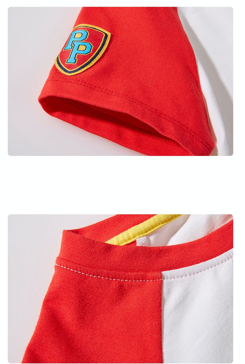 汪汪隊棉質圓領短袖上衣-卡通人物阿奇-深藍+白