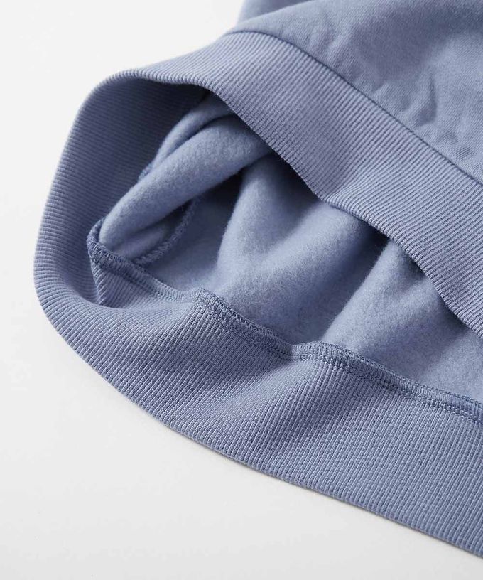 日本 devirock - 閃亮愛心廓形大學長袖上衣-灰綠