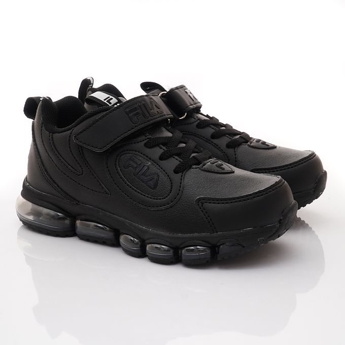 FILA - 純黑氣墊慢跑運動鞋-3-J443X-000黑(中大童段)-運動鞋-黑
