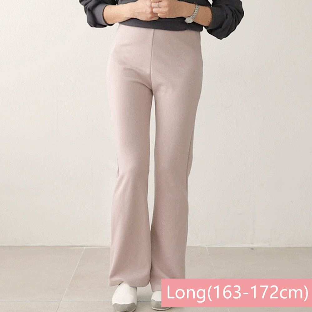 舒適鬆緊腰超彈力美腿褲-Long(163-172cm適穿)-粉