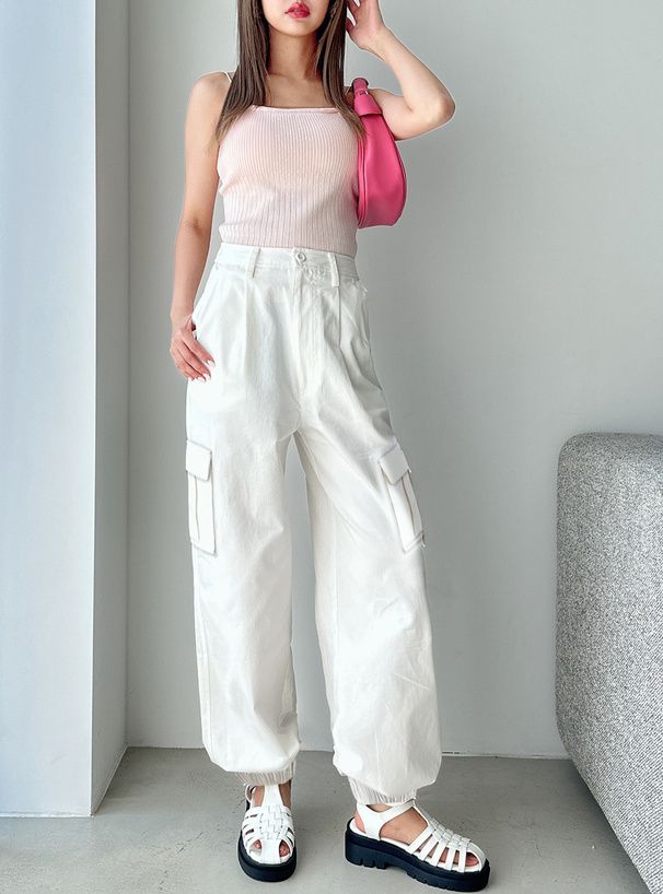 日本 GRL - 百搭顯瘦美式工裝褲-軍綠