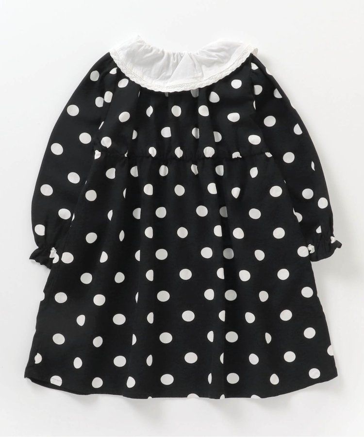 日本 apres les cours - 少女系滿版印花定番長袖洋裝-碎花-暖黃