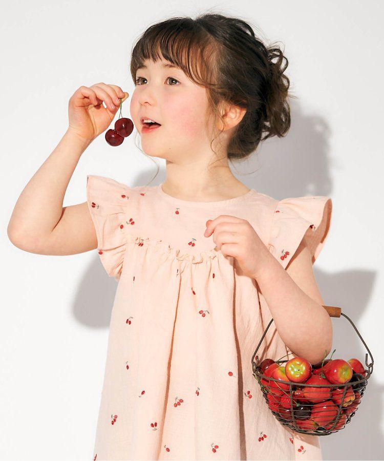 日本 apres les cours - 質感刺繡印花無袖上衣-向日葵-米白