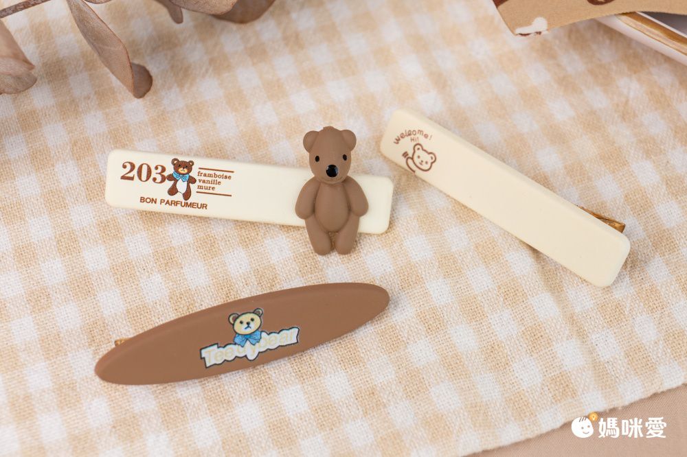 甜美造型兒童髮夾-miu貓咪-米白色