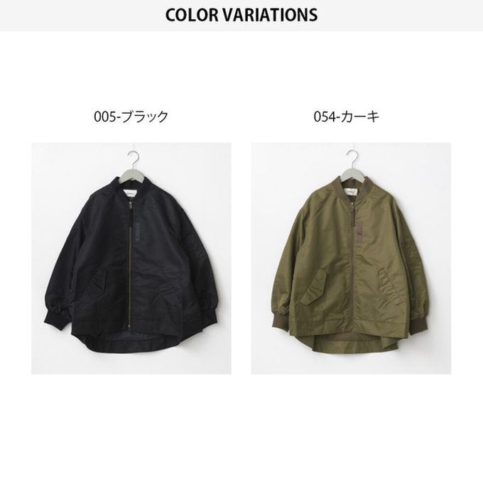 日本 OMNES - 優雅帥氣A字型寬版MA-1飛行外套-軍綠