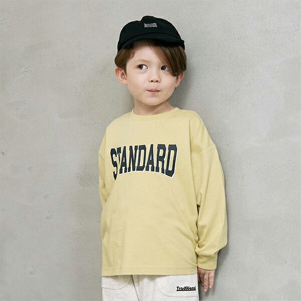 日本 b-ROOM - 定番標語百搭長袖上衣-象牙白