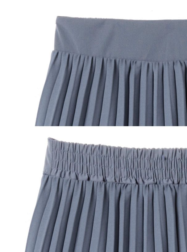 日本 GRL - 顯瘦立體壓紋百褶長裙-天使白