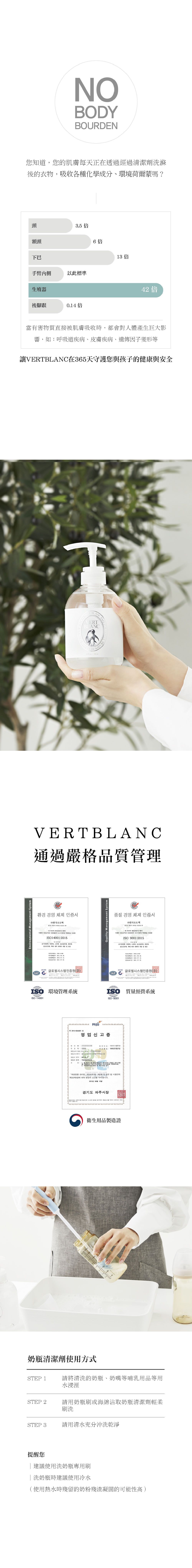 韓國 VERTBLANC - 奶瓶清潔液-無香味-500ml