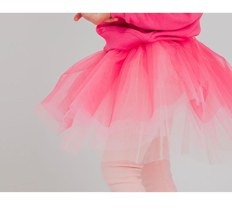 韓國 OZKIZ - 漸層色三層網紗內搭褲裙-莓果粉